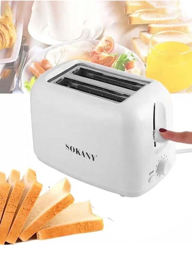 2 Slice Bread Toaster,Adjustable 6 Browning Control with Slide Out Crumb Tray,with Stop Function,700 W HJT-022,white