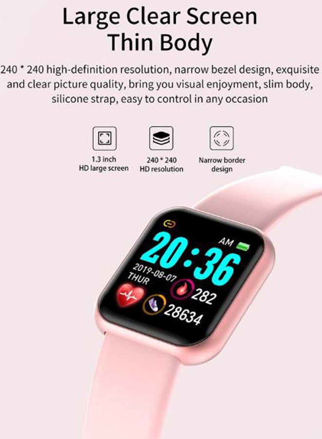 Y68 Waterproof Smart Watch Pink/Black