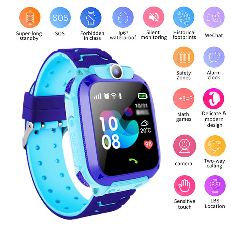 S15A Multifunctional Kids Children Smart Watch Blue