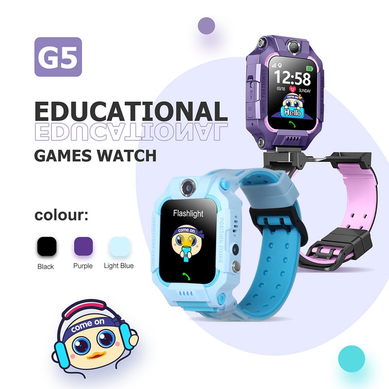 G7 Kids Built-In 8 Languages Multi-Function Smartwatch For iOS/Android Phones Light blue