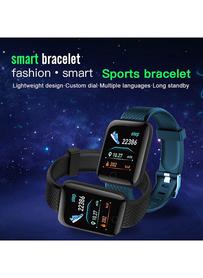 116plus Smart Sports Bracelet Sports Watch 1.44'' TFT Single-touch Screen Multilingual Display Custom Dial Fitness/Health Monitor Long Standby IP67 Waterproof Compatible with Android iOS Green