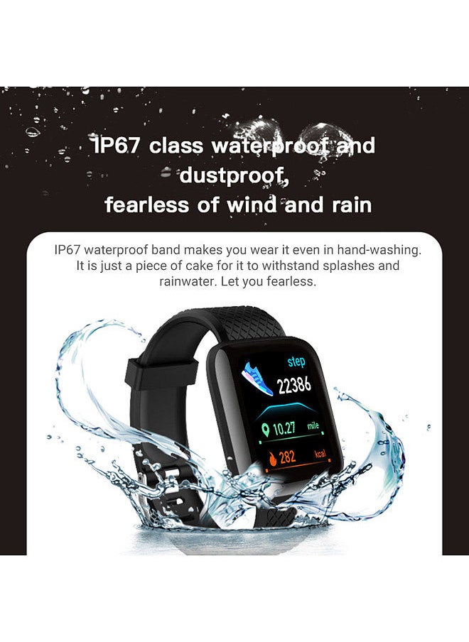 116plus Smart Sports Bracelet Sports Watch 1.44'' TFT Single-touch Screen Multilingual Display Custom Dial Fitness/Health Monitor Long Standby IP67 Waterproof Compatible with Android iOS Green