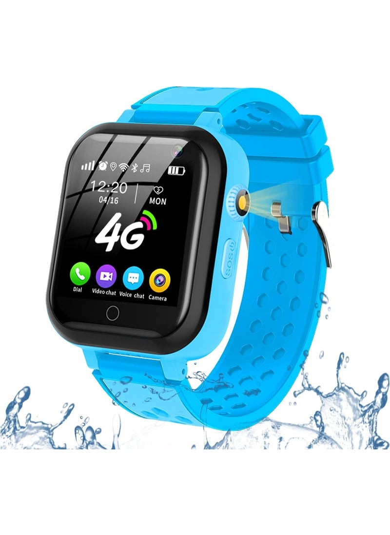 Smart Watch for Kids, 4G Kids Phone Smartwatch with GPS Tracker, WiFi SMS, Call, Voice Video Chat, Bluetooth, Audio Recording, Alarm, Pedometer, Wrist Watch for 4-16 Boys Girls Birthday Gifts