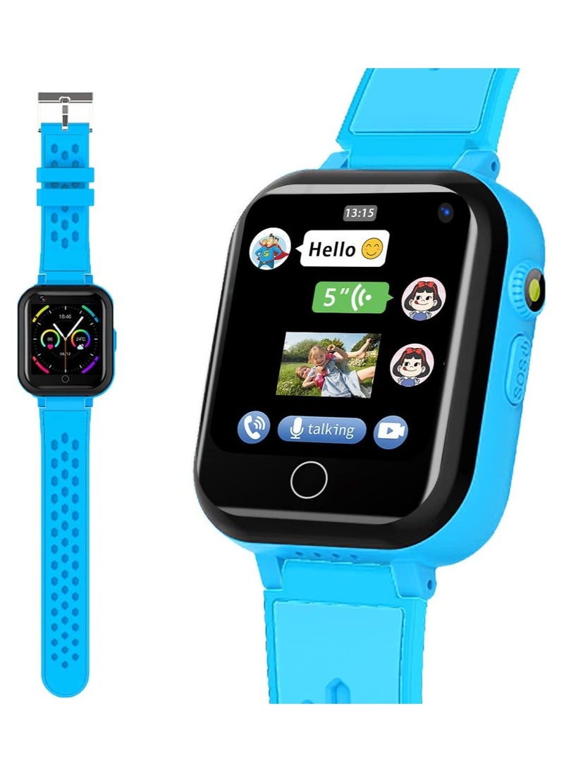 Smart Watch for Kids, 4G Kids Phone Smartwatch with GPS Tracker, WiFi SMS, Call, Voice Video Chat, Bluetooth, Audio Recording, Alarm, Pedometer, Wrist Watch for 4-16 Boys Girls Birthday Gifts