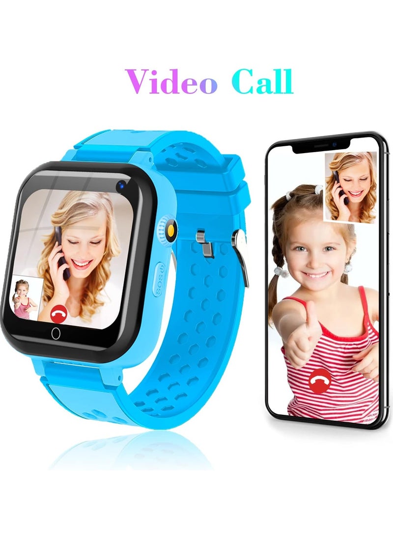 Smart Watch for Kids, 4G Kids Phone Smartwatch with GPS Tracker, WiFi SMS, Call, Voice Video Chat, Bluetooth, Audio Recording, Alarm, Pedometer, Wrist Watch for 4-16 Boys Girls Birthday Gifts