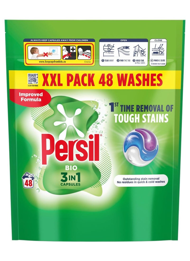 PersilXL 3 in 1 Washing Capsules  Stain Removal with No Residues  Washing Pods 48 Washes