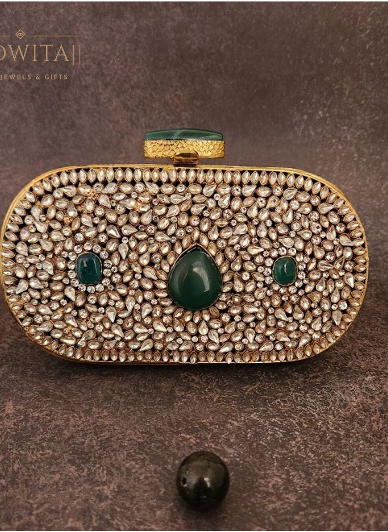 Crystal Bag With Hint Of Emerald