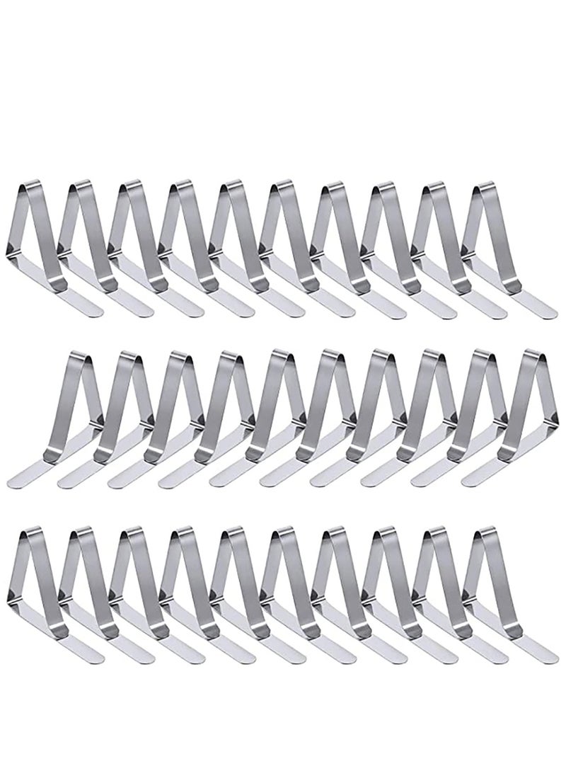 Tablecloth Clips, 30 Packs Table Clips for Tablecloths Tablecloth Holder Picnic Table Clips Flexible Stainless Steel Table Cloth Cover Clamps Table Cloth Holders Ideal for Picnics Wedding