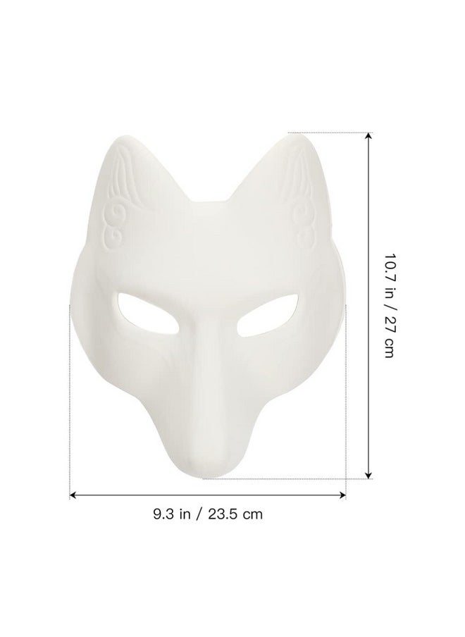 Fox Masks, 2Pcs White Paintable Masks Blank Diy Masks Animal Dress Up Masks For Masquerade Halloween Cosplay Costume