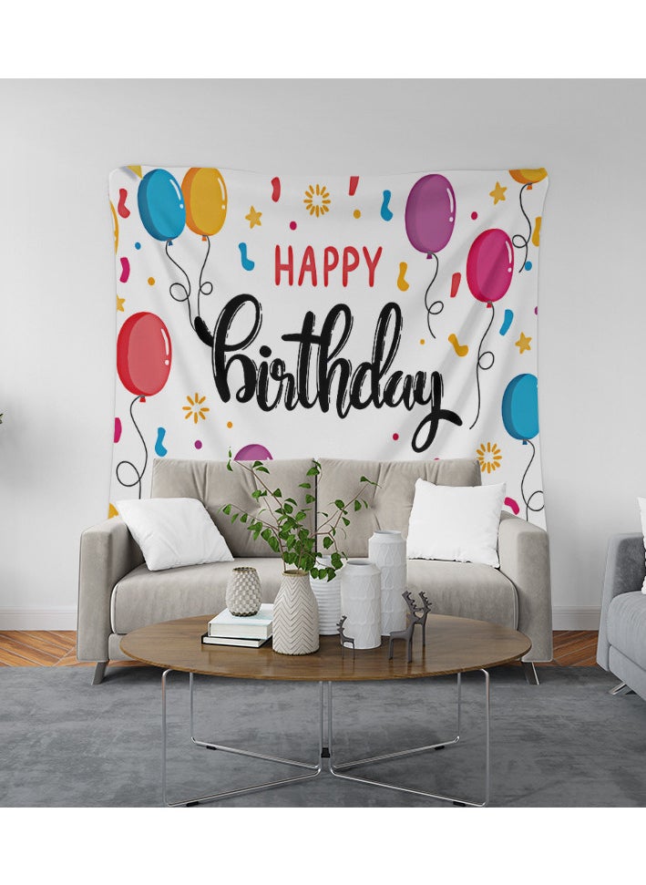 Happy Birthday Banner, Colorful Fun Birthday Backdrop Decorations, Photography Booth Backdrop Cloth, Indoor Outdoor Wall Decor, Party Supplies For Kids Girls Boys Baby's Birthday, 150x130cm