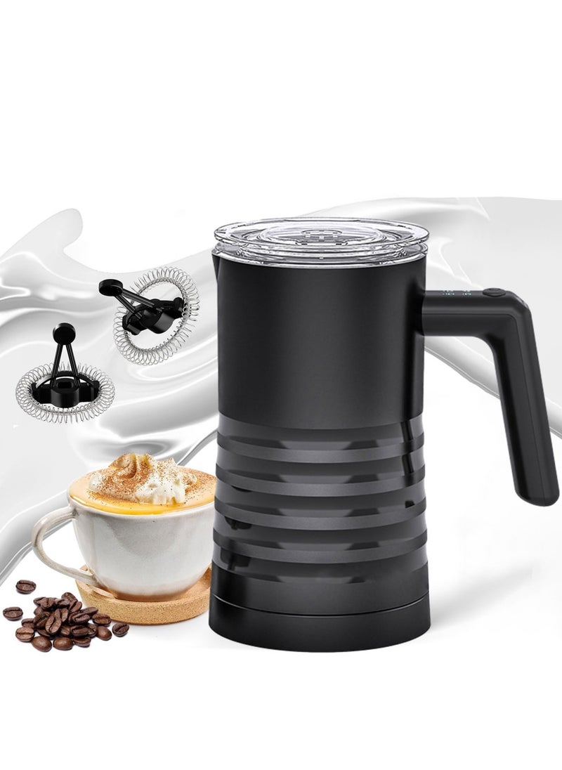 4 in 1 Electric Coffee Milk Frother and Steamer with Handle, Milk Steamer Soft Foam Maker for Hot and Cold Milk Froth, 11.8oz/350ml Milk Frother for Coffee, Latte, Cappuccino, Hot Chocolate, 400W