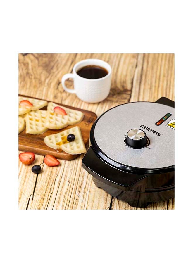 Heart Waffle Maker Temperature Control Power On & Ready Indicator Non-Stick Cooking Plate 1000.0 W GWM36538 Silver/Black