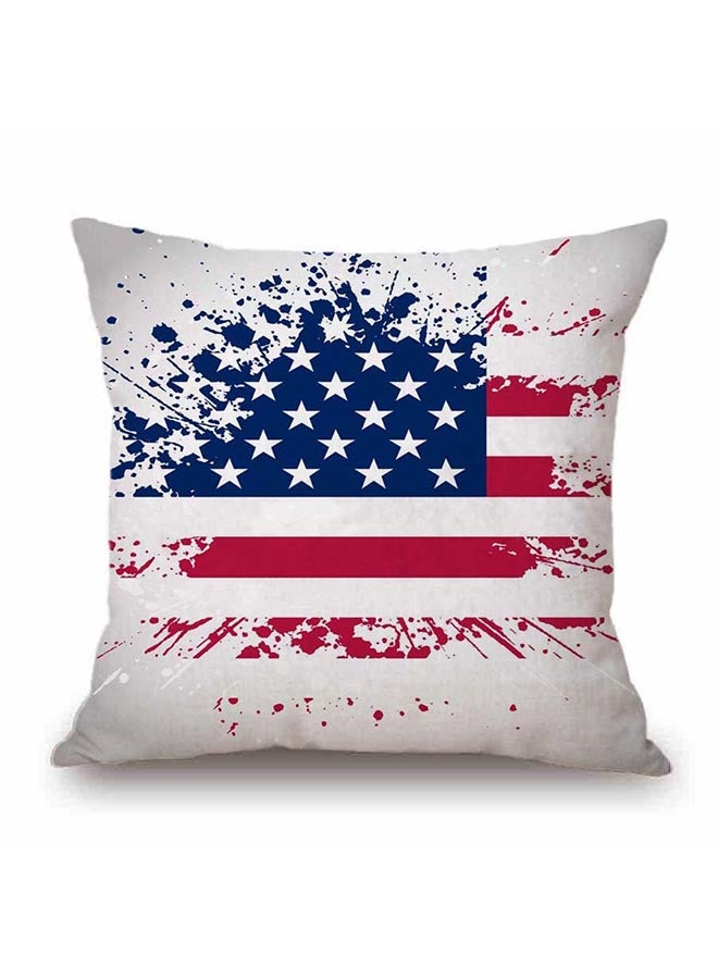 American Flag Printing Cushion Cover Multicolour 45x45cm