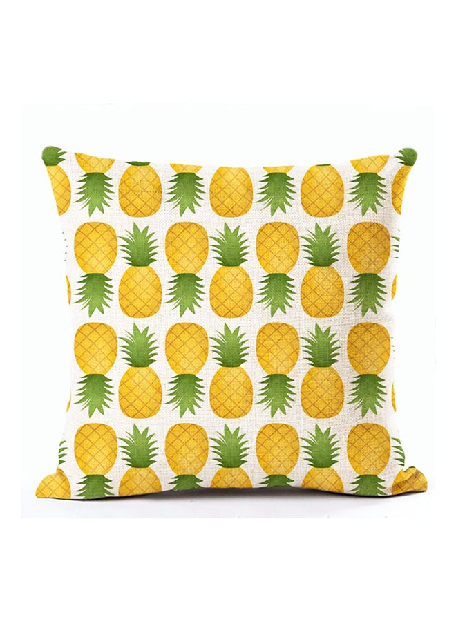 Pineapples Pattern Square Cushion Cover Multicolour 45x45cm