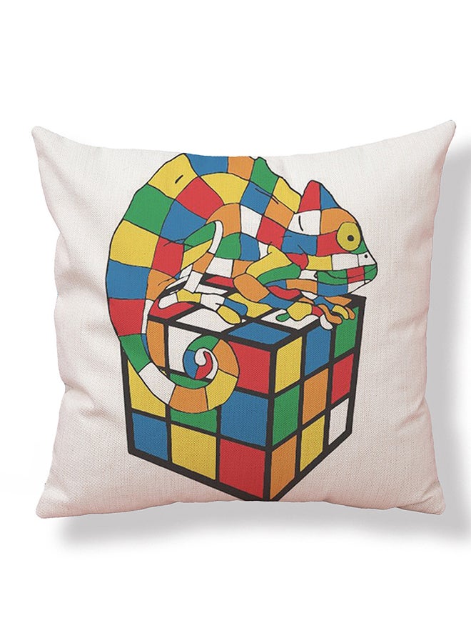 Rubik'S Cube Pattern Waterproof Cushion Cover Multicolour 45x45cm