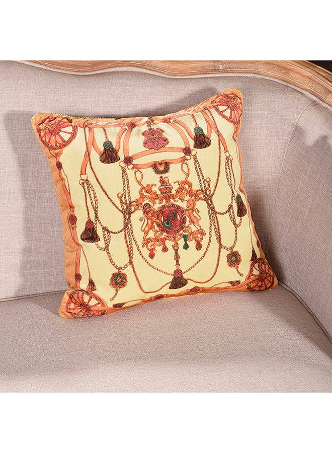 Printed Cushion Cover Yellow 45x45cm