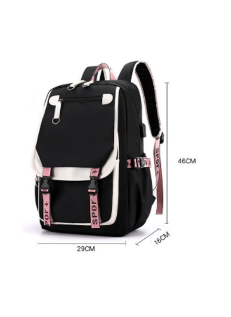 Student creative pattern backpack three-piece set 3D butterfly series men's and women's large-capacity computer backpack combination,21- Three-piece set - 4 - 316