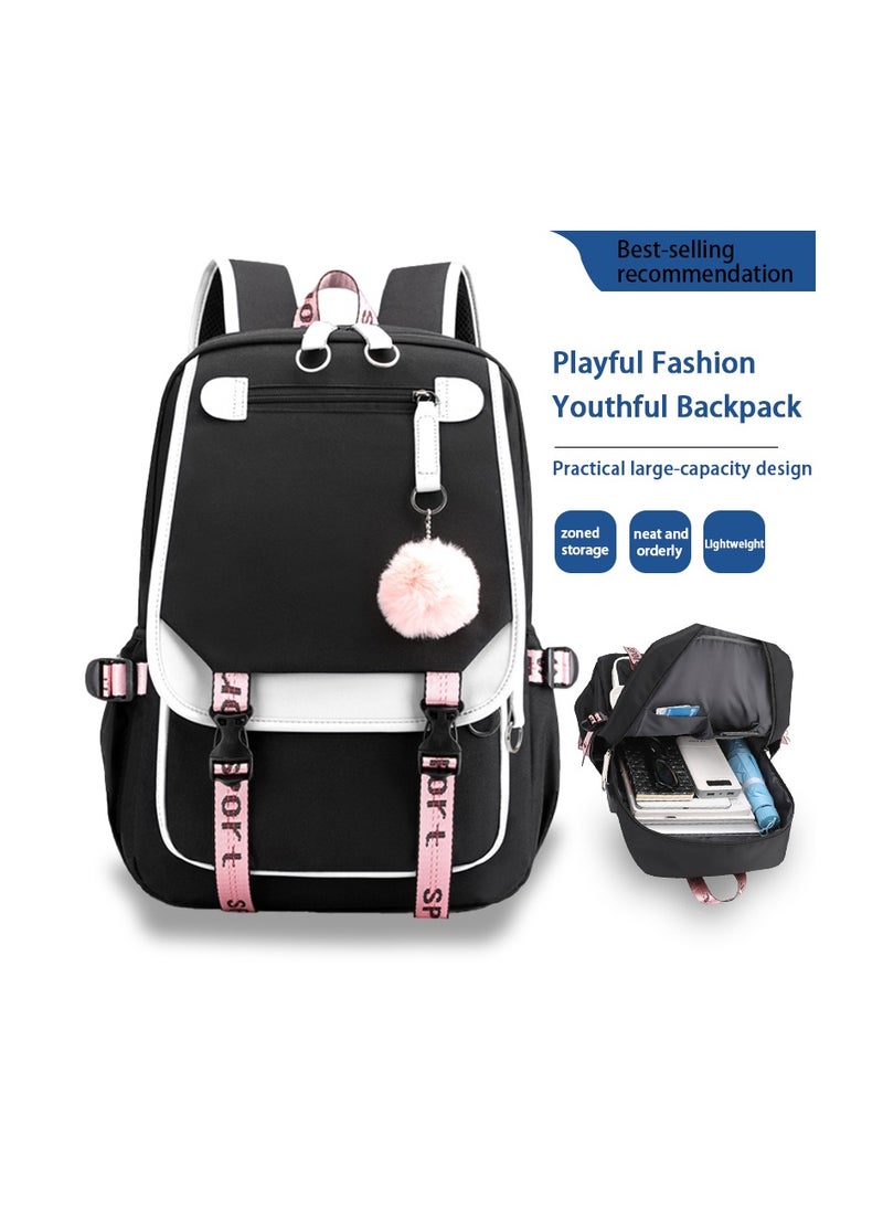 Student creative pattern backpack three-piece set 3D butterfly series men's and women's large-capacity computer backpack combination,21- Three-piece set - 4 - 316
