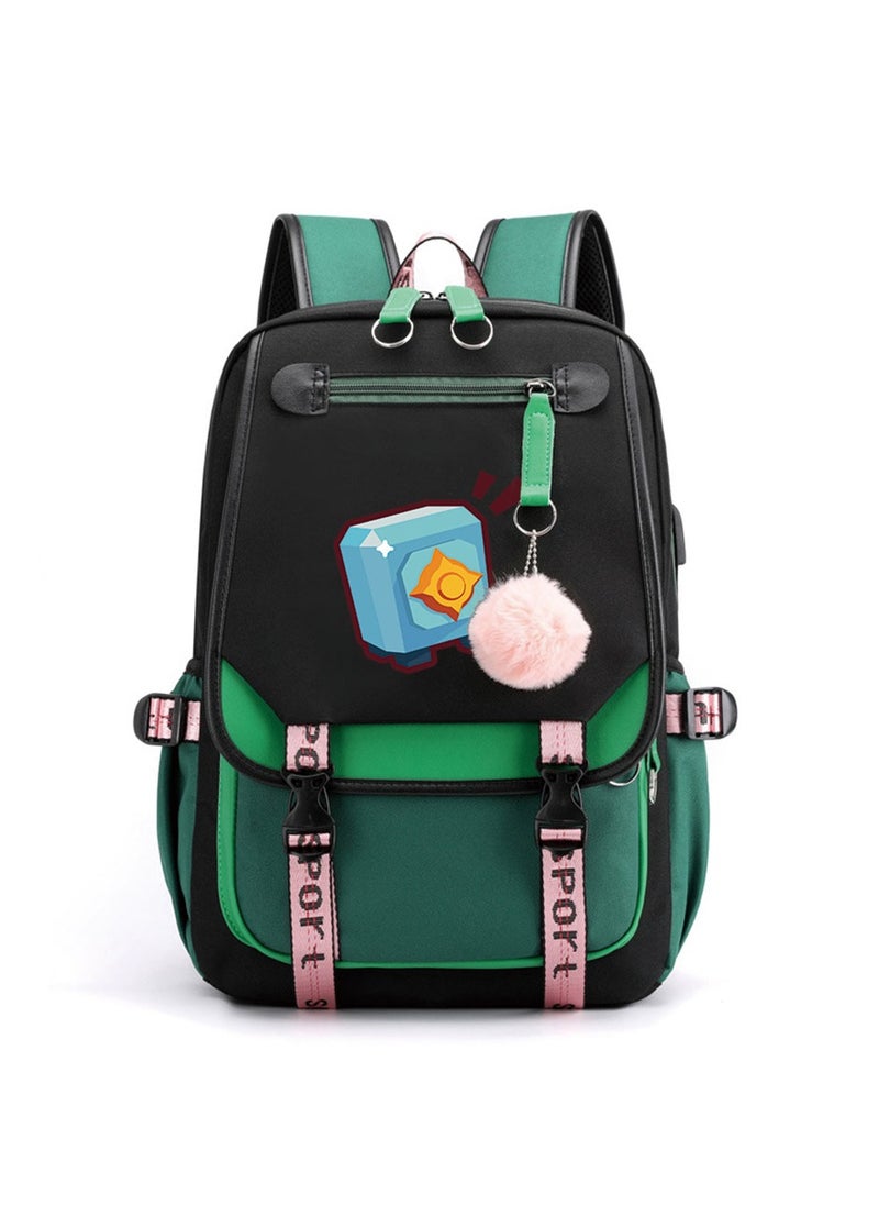 Student creative pattern backpack three-piece set 3D butterfly series men's and women's large-capacity computer backpack combination,21- Three-piece set - 4 - 86