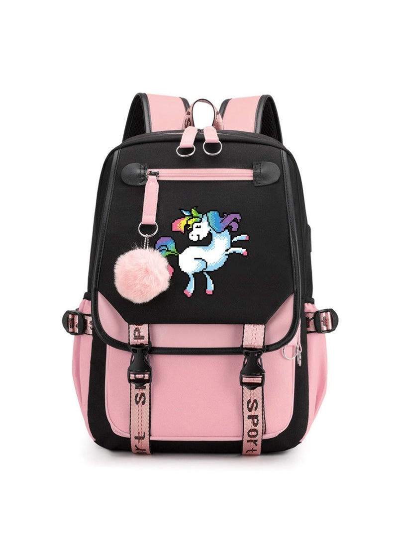 Student creative pattern backpack three-piece set 3D butterfly series men's and women's large-capacity computer backpack combination,21- Three-piece set - 4 - 84