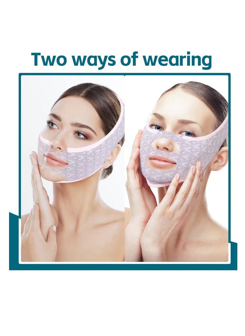 Beauty Face Sculpting Sleep Mask, Double Chin Reducer,V Shaped Slimming Face Mask, Reusable Facial Shaped UP Lift Mask- Anti-Aging and Anti-Wrinkle Band（1Pcs）