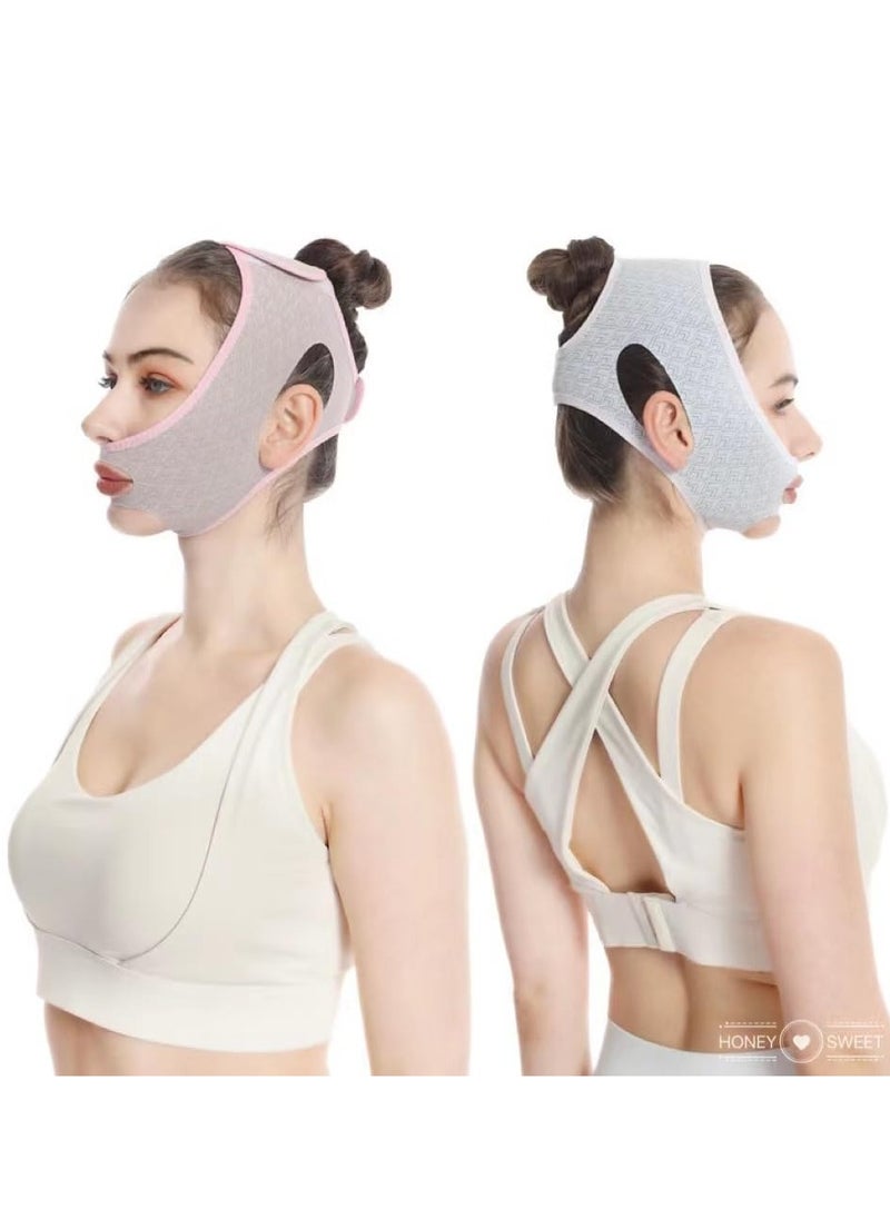 Beauty Face Sculpting Sleep Mask, Double Chin Reducer,V Shaped Slimming Face Mask, Reusable Facial Shaped UP Lift Mask- Anti-Aging and Anti-Wrinkle Band（1Pcs）