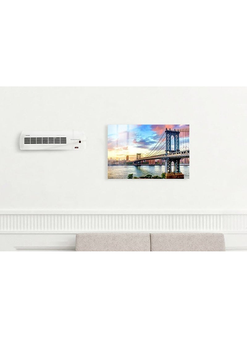 Wall-Mounted Space Heater with Remote Control, Adjustable Heat & Timer Settings, Energy-Efficient Electric Heater with Overheat Protection, Quiet Operation for Home & Office