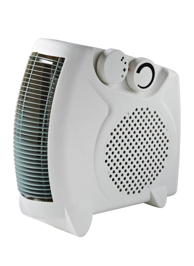 Portable Fan Heater with Overheat Protection, Adjustable Thermostat, 2 Heating Levels, Cool & Warm Wind Modes, Automatic Safety Shut-Off, and Power Indicator Light for Home & Office