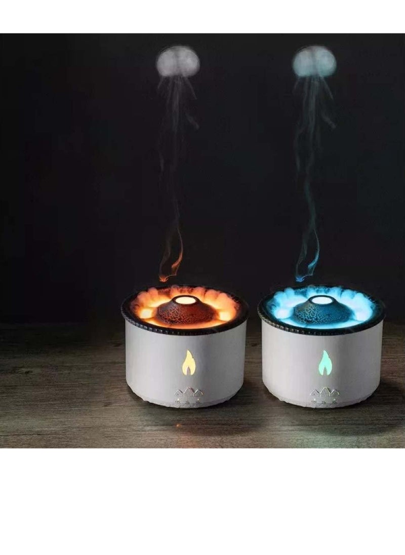 Flame Aroma Diffuser Night Light Humidifier White