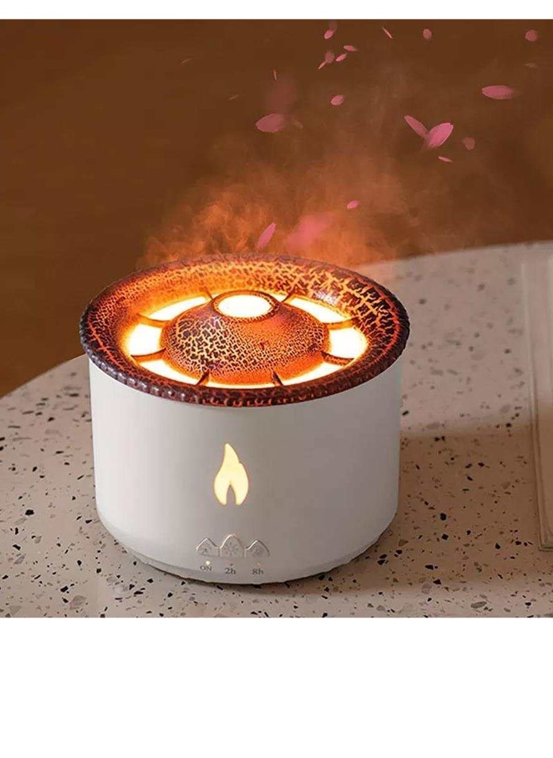 Flame Aroma Diffuser Night Light Humidifier White