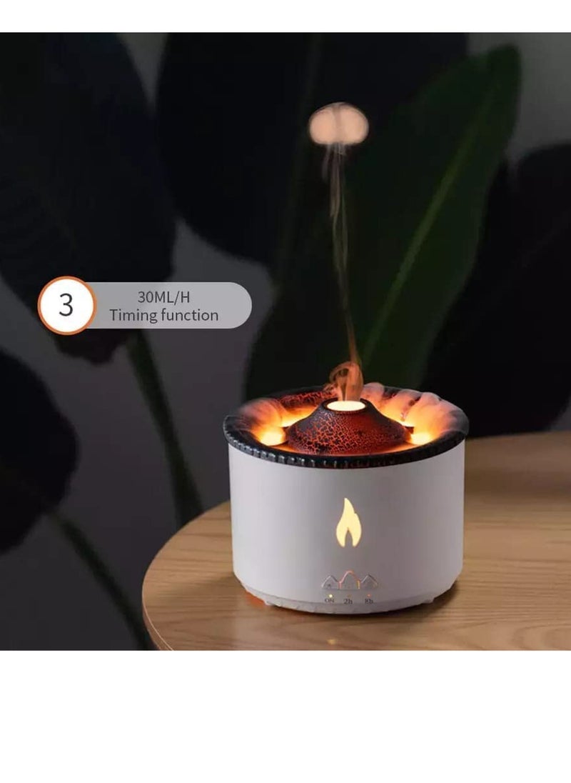 Flame Aroma Diffuser Night Light Humidifier White