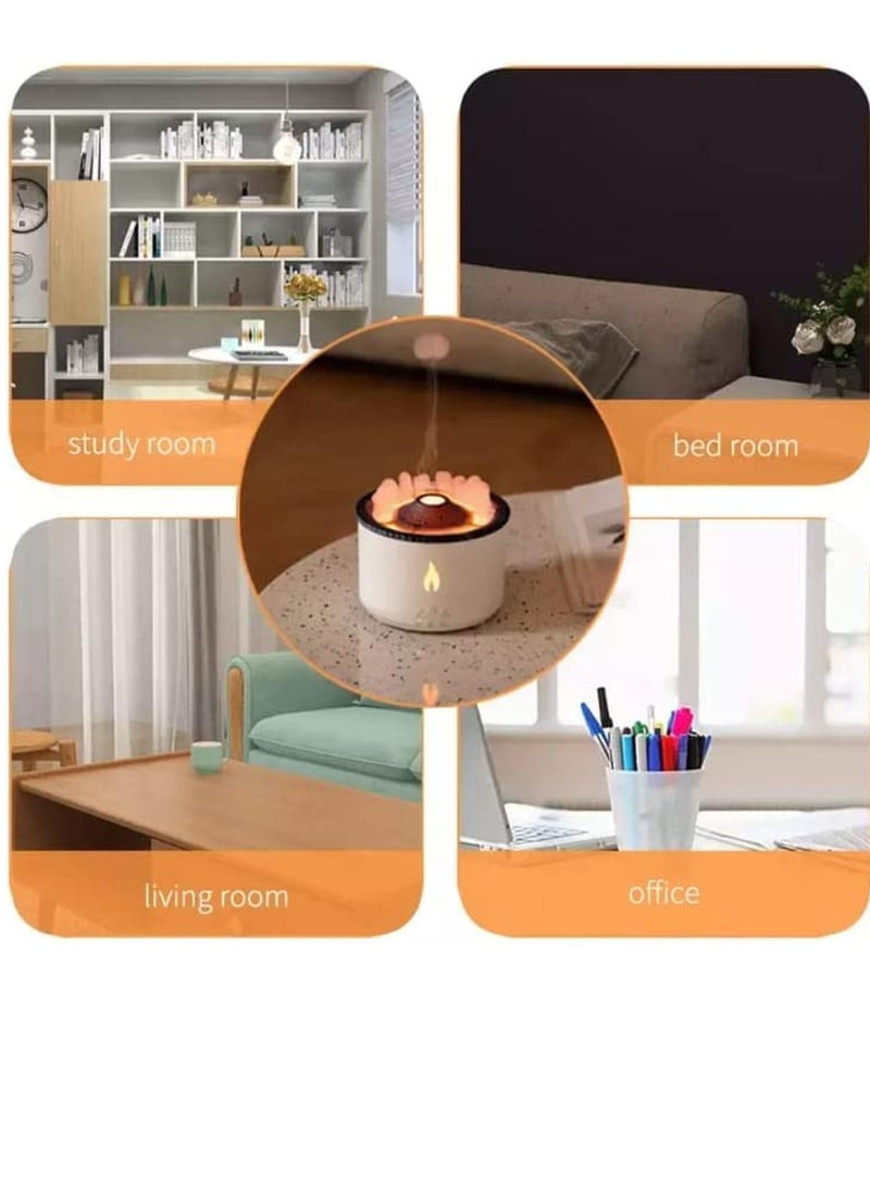 Flame Aroma Diffuser Night Light Humidifier White