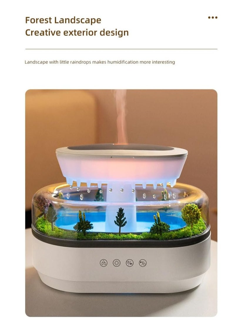 Raining Cloud Aromatherapy Diffuser, Rain Cloud Sleep Aid Humidifiers ，Rain Drop Essential Oil Diffuser with Mushroom Lamp, 7 Colors Night Light Cute Humidifier for Bedroom