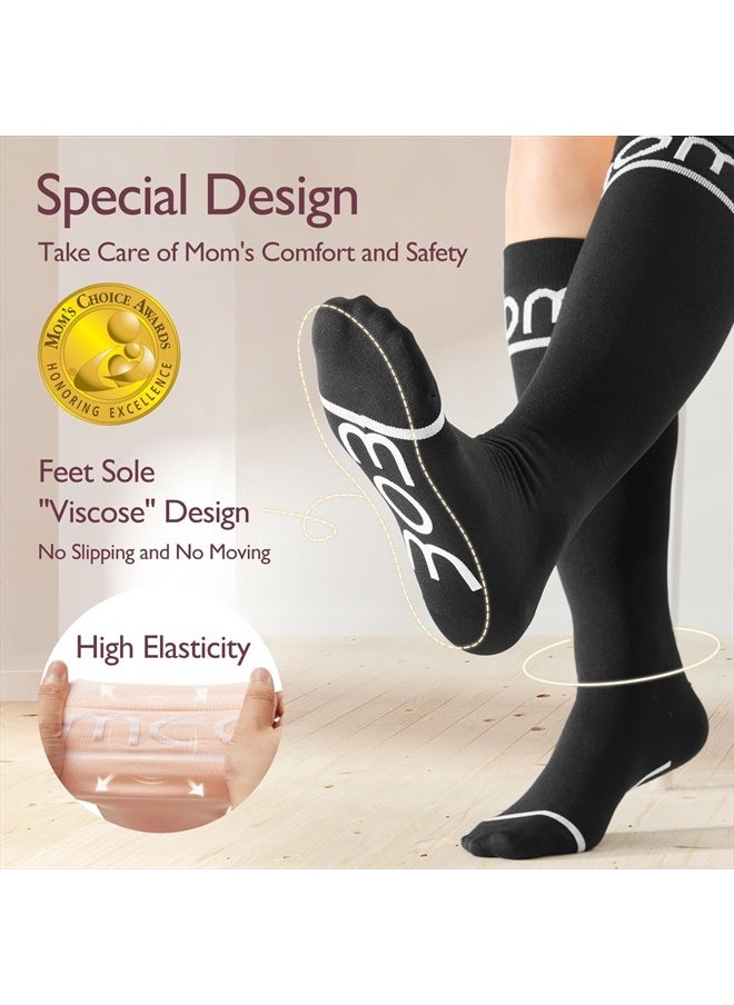 Compression Socks for Women 15-20mmHg & 20-30mmHg | 2 Pairs, Graduated Compression for Circulation & Swelling