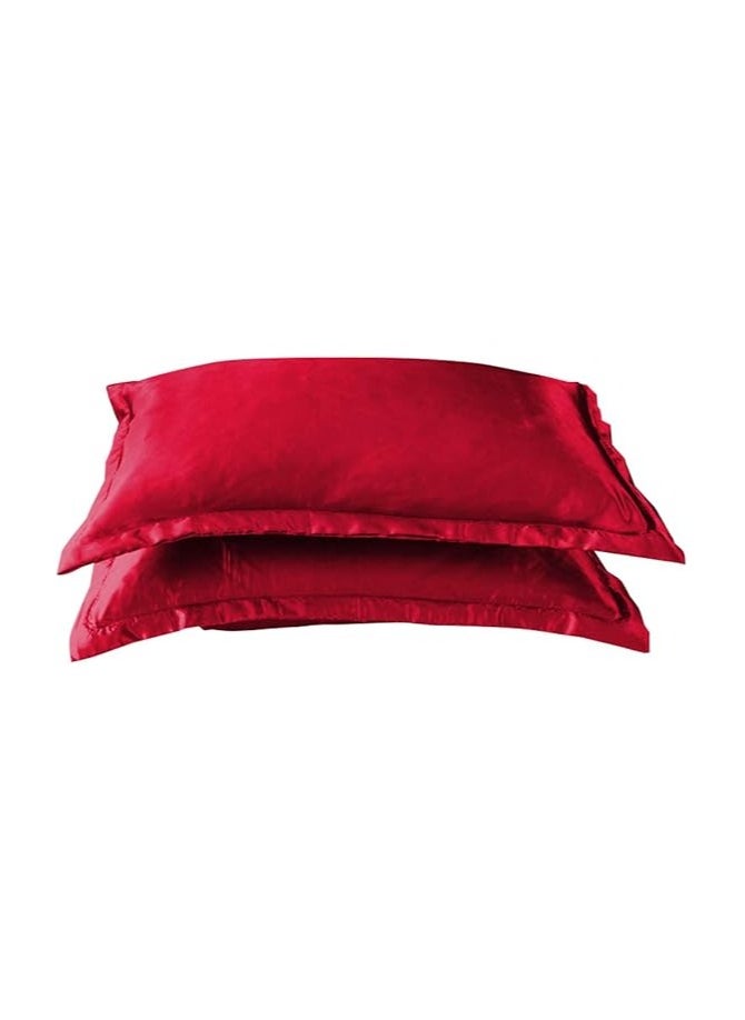 Generic Silk Flat King Bedsheet Quilt Cover Set, Red, 230 x 250 cm, VG-4BS-SILK-R