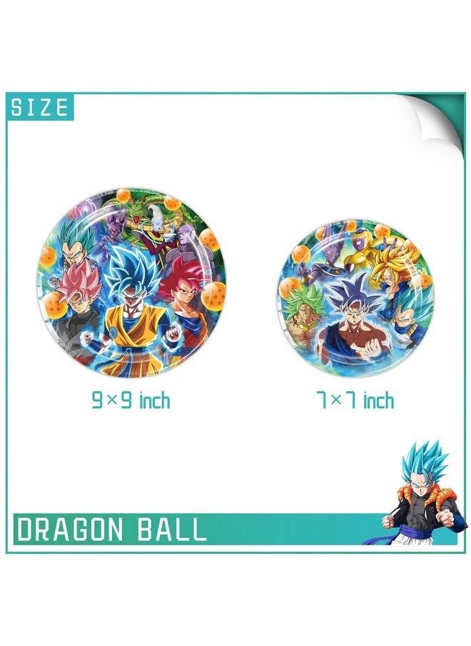 Celebrate Birthday Party Tableware Supplies For Dragon Theme Decoration, Drz Party Decorations, Goku Plates, Napkins, Cups, Table Cover And More For 20 Guests