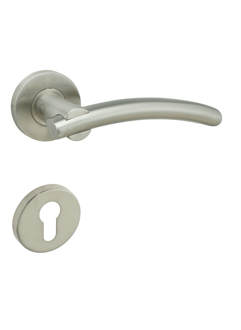 Mia Satin Stainless Steel Lever Handle with Round Rosette