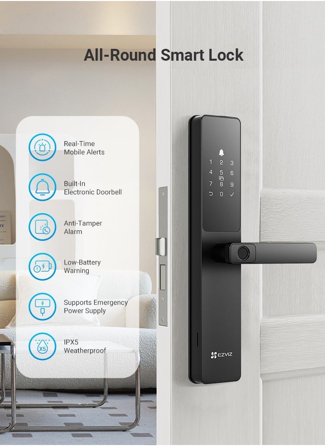 Smart Lock Y2000 7-in-1 Smart Door Lock And Keyless Entry Door Lock Built-in Wifi Fingerprint Access Weather-resistant Child Safety Installation For First 1000 Customers 6068