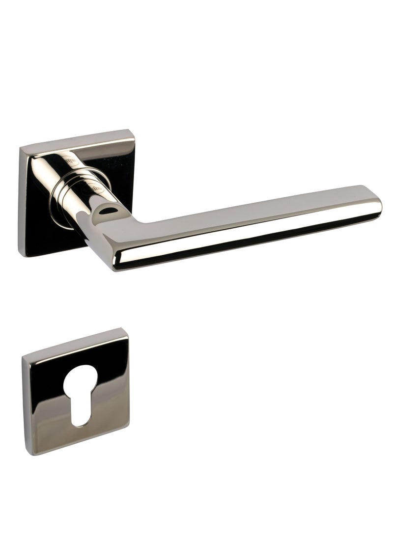 Yale Decorative Stainless Steel Aisi 304 Door Handle And Rosette Set, Martina Design, Polished Steel Finish