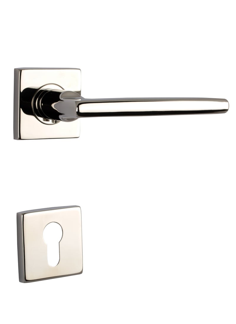 Yale Decorative Stainless Steel Aisi 304 Door Handle And Rosette Set, Martina Design, Polished Steel Finish