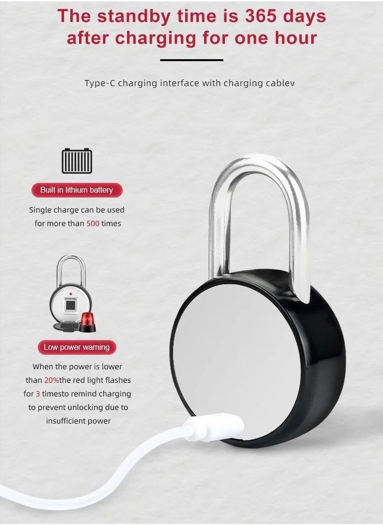 Tuya Smart Fingerprint Padlock Electronic Door Lock Bluetooth Smart Life App Remote Unlock Waterproof Security Protection