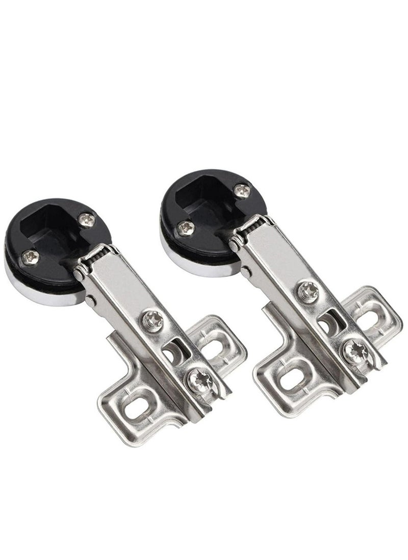 Glass Door Hinges, 2 Pcs Cabinet Door Hinges Solf Close Hinge Invisible Furniture Hinges, Straight Arm Hinges Match with 26mm Cup Screws(2Pcs Glass Door Hinge)