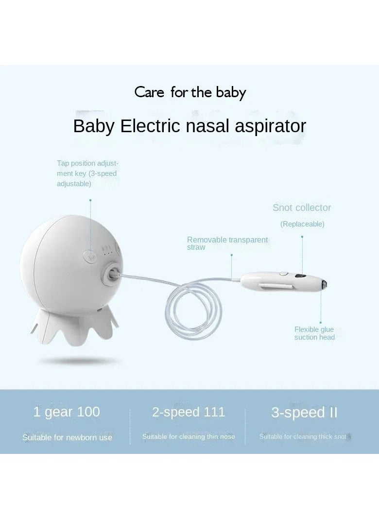 Rechargeable Baby Nasal Snot Aspirator Adjustable Suction Health Care Electric Safety Nose Cleaner For born Toddler Tool 240130