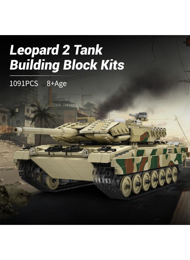 P Control]Mould King Moc Leopard 2 Tank Building Block Kits, Military Vehicle Model Construction Block Sets, Adult Collectible Model Kits, Boy Toys For Christmas And Birthday Gifts(1091Pcs)