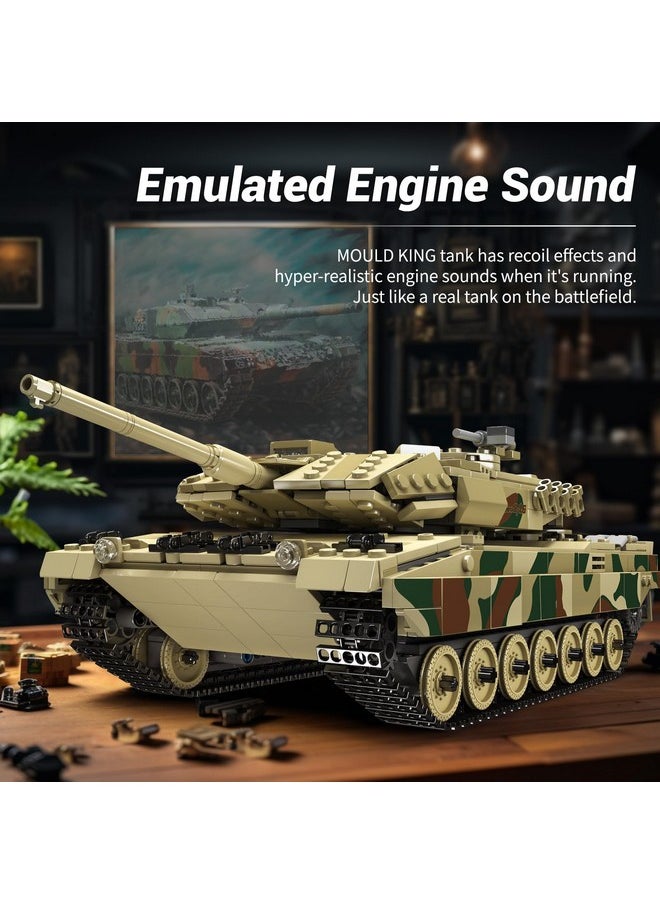 P Control]Mould King Moc Leopard 2 Tank Building Block Kits, Military Vehicle Model Construction Block Sets, Adult Collectible Model Kits, Boy Toys For Christmas And Birthday Gifts(1091Pcs)