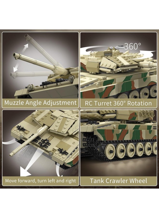 P Control]Mould King Moc Leopard 2 Tank Building Block Kits, Military Vehicle Model Construction Block Sets, Adult Collectible Model Kits, Boy Toys For Christmas And Birthday Gifts(1091Pcs)