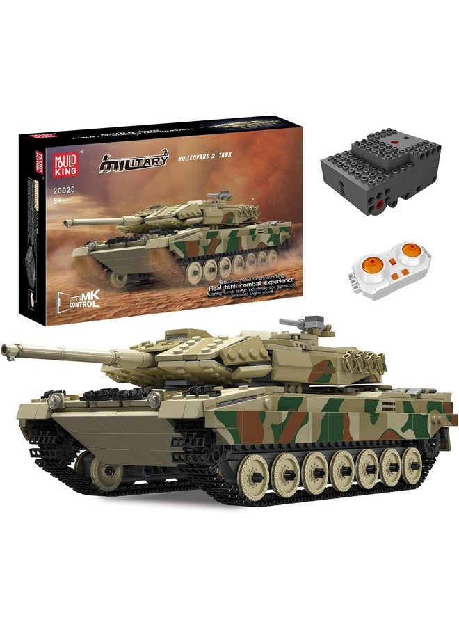 P Control]Mould King Moc Leopard 2 Tank Building Block Kits, Military Vehicle Model Construction Block Sets, Adult Collectible Model Kits, Boy Toys For Christmas And Birthday Gifts(1091Pcs)