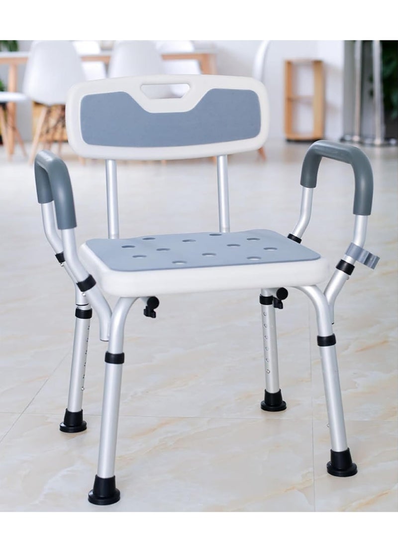 Shower Chair,Shower Stool,6 Height Adjustable,264 Lb Capacity,For Seniors,Elderly And Disabled.