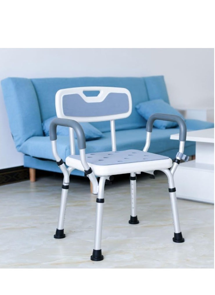 Shower Chair,Shower Stool,6 Height Adjustable,264 Lb Capacity,For Seniors,Elderly And Disabled.