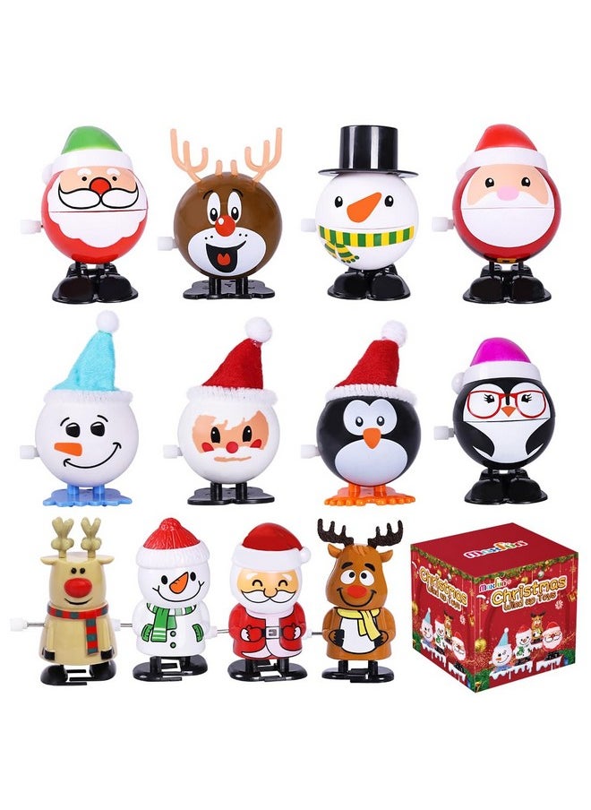 12Pcs Christmas Wind Up Stocking Stuffers Toys Assortment For Christmas Party Favors Goody Bag Filler (Christmas Wind Up Toys)